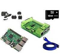 Raspberry Pi 3 1 GB di RAM 1.2GHz a 64 bit quad-core 16GB CLASS 10 Kodi OpenELEC Media Center Kit più recenti (Blu) (verde)