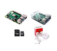 sb components Raspberry Pi 4 Basic Starter Kit (Raspberry Pi 4 Model B, custodia protettiva, alimentatore e scheda MicroSD da 32 GB) trasparente Clear Case 2GB RAM
