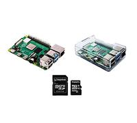 sb components Raspberry Pi 4 - Kit base per Raspberry Pi 4, modello B, custodia protettiva e scheda MicroSD da 16 GB trasparente Custodia trasparente. 4GB RAM