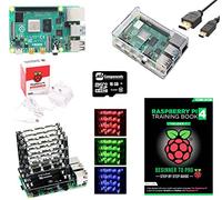 sb components Raspberry Pi 4 Starter Kit con 4x4x4 PiCube, RPi 4 Modello B 2GB RAM, Custodia trasparente, Alimentatore, Cavo Micro HDMI, Scheda SD da 16 GB | Raspberry Pi 4 Kit