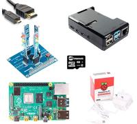 sb components Raspberry Pi 4 Starter Kit con PiTraffic, RPi 4 Modello B 2GB RAM, Custodia nera, Alimentazione Micro HDMI, Scheda SD da 8 GB | Raspberry Pi 4 Kit (nero)