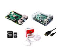 sb components Raspberry Pi 4 Starter Kit (Raspberry Pi 4 modello B - 2 GB, custodia protettiva trasparente, alimentatore, cavo micro HDMI e scheda microSD da 32 GB)