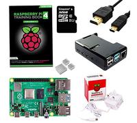 sb components Raspberry Pi 4 Starter Kit (Raspberry Pi 4 Modello B 2GB, Nero Protezione Accesso a tutte le porte, Alimentatore, Cavo Micro HDMI e Scheda MicroSD da 32 GB)