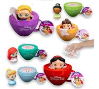 #sbabam Disney Princess Tea Party, Principesse Disney Bambole, Piccole Bamboline della Sirenetta Ariel, Rapunzel, Cenerentola e Biancaneve, 2 Pezzi, Giochi Bambini da Edicola, Idee Regalo, da 3 anni