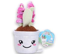 #sbabam Doki Doki 4Ever Green Maxi Giacinto Peluche Decorativo, Vaso Glitterato con Pianta Artificiale, 26 cm, Design Kawaii con Patch Peace, Età 0+