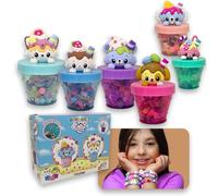 #sbabam Doki Doki Bubble Team Funny Box con 2 Personaggi Diversi. Set Creazione Braccialetti con Perline Colorate, Gioco Creativo per Bambini 3+