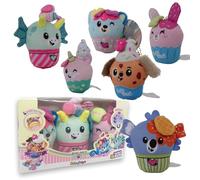 #sbabam Doki Doki Cup Kiss, Set di 3 Peluche Cupcake Profumati da Collezione, Morbidi Pupazzi Decorativi per Borse e Accessori, per Bambini dai 3 Anni