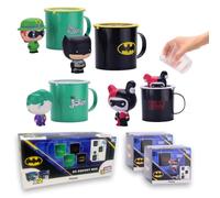 Sbabam FUNNY BOX DC Squishy Mug, Tazza con Personaggi Squishy DC Comics, 2 Pezzi - Tazze di Batman, Joker, Riddler, Harley Quinn - Tazza Porta Oggetti, Giochi per Bambini da Edicola, Regalo Bambino +3