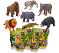#sbabam, FUNNY BOX Jungle Predators Maxi, Giochi per Bambini da Edicola, Animali Giocattolo per Bambini Pack 4 Pz, Animali per Bambini Allungabili, Trova i Cambia Colore - Giocattolo Regalo Bambino
