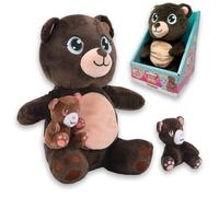 #sbabam FUNNY BOX Mammy Surprise Bear Maxi Size 28cm, Orso Peluche Morbido e Profumato con Mini Cuccioli, Pupazzi Morbidi di Animali, Giochi per Bambini da Edicola, Orsetto di Peluche Bambina Bambino
