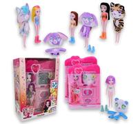 #sbabam Funny Box My Little Princess Animalove, Bambola Bambola con Accessori, Confezione da 2, Giochi per Bambini dell'edicola, Bambole con Vestiti e Maschere