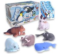 #sbabam FUNNY BOX Polar Friends Jelly Planet, Giochi per Bambini da Edicola, Animali Giocattolo per Bambini Morbidissimi, 4 Pezzi, Trova i Cambia Colore e Glow-in-the-Dark - Giocattolo Regalo Bambino