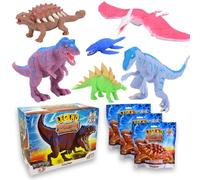 #sbabam FUNNY BOX Prehistoric Dominator, Dinosauri per Bambini Allungabili con Effetti Speciali, 3 Pz, Giochi Bambino da Edicola con T-Rex, Triceratopo e Altri, Animali Giocattolo Maxi Size +3 Anni