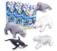 #sbabam Legend of Animals Polar Predators, Giochi per Bambini da Edicola, Giocattoli Morbidi e Allungabili in Bustine, Maxi Animali in Gomma Collezionabili, Pack 3 Pezzi, Idee Regalo Bimbo, da 3 Anni