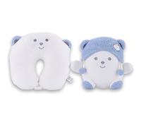 #sbabam Travel Pets, Cuscino da Viaggio Bambini 2 in 1 a Forma di Peluche, Trasformabile in Cuscino Cervicale per Dormire, Aereo e Auto, Orsetto con Berretto