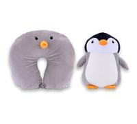 #sbabam Travel Pets, Cuscino da viaggio per bambini, 2 in 1, a forma di peluche, versione Maxi di peluche, convertibile in cuscino cervicale per dormire