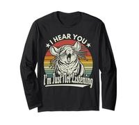 Sbadigliare cincillà I Hear You I Just Not Listening Tramonto Retro Maglia a Manica