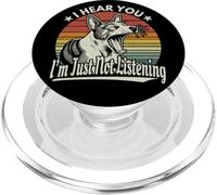 Sbadiglio Basenji I Hear You I'm Just Not Listening Tramonto Retro PopSockets PopGrip per MagSafe