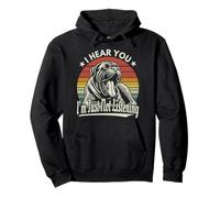 Sbadiglio Bullmastiff I Hear You I'm Not Listening Tramonto Retro Felpa con Cappuccio