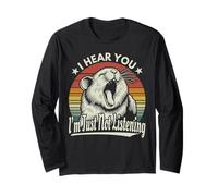 Sbadiglio Hamster I Hear You I´m Just Not Listening Tramonto Retro Maglia a Manica