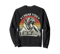 Sbadiglio Mastino I Hear You I'm Just Not Listening Tramonto Retrò Felpa