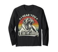 Sbadiglio Mastino I Hear You I'm Just Not Listening Tramonto Retrò Maglia a Manica