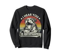 Sbadiglio Pit Bull I Hear You I'm Just Not Listening Tramonto Retro Felpa