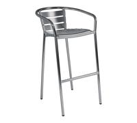 Sbagello con schienale impilabile in alluminio H 53 cm grigio Grigio