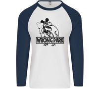 Sbagliato Park Divertente Dinosauro Jurrasic Uomo L/S Baseball T-Shirt