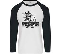 Sbagliato Park Divertente Dinosauro Jurrasic Uomo L/S Baseball T-Shirt