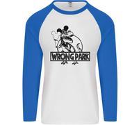 Sbagliato Park Divertente Dinosauro Jurrasic Uomo L/S Baseball T-Shirt