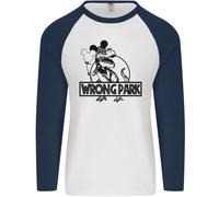 Sbagliato Park Divertente Dinosauro Jurrasic Uomo L/S Baseball T-Shirt