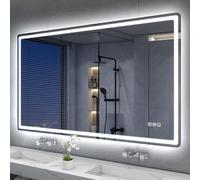 S'bagno 140x80cm Bluetooth-Specchio-Bagno-con-Luce-Led,Anti-Fog | 3000K-6500K, Dimmerabile, Memoria, Vetro Temperato HD, IP44-Specchio-Retroilluminato-Bagno, Orizzontale/Verticale
