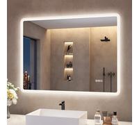 S'bagno Specchio-Bagno-con-Luce 60x80cm, Specchio-Bagno-LED-Retroilluminato, Bluetooth, Antifog, 3 Colori, Dimmerabile, Memoria, Temperato, Impermeabile IP44, Orizzontale/Verticale