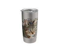 Sbalorditivo Tabby Cat Con Gatto Correlato Parola Collage Sfondo Bicchiere termico in acciaio inox doppia parete