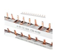 Sbarra collettrice in rame tipo perno e forcella da 1,4 mm for interruttore automatico Connettore MCB a 12 vie Collegamento sbarra 1A-63A 1P 2P 3P 4P(Fork Type 4P 12way)