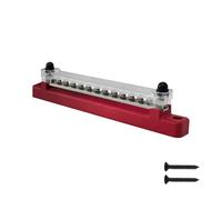 Sbarra collettrice M6 M8 Post Terminal Stud Blocco di giunzione batteria Distribuzione alimentazione 48VDC 300VAC for auto barca RV ATV Caravan(2M6-12M4-Red)