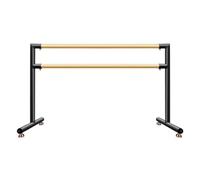 Sbarra da Danza Doppia Portatile per Allenamento a casa, Stabile Sbarra da Danza in Legno massello e Acciaio, Barra da Danza per Stretching, Ginnastica, Pilates, Nera - 2,5 m/8,2 Piedi
