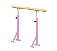 Sbarra per Danza Classica Asta da Ballo Regolabile Sbarra per Danza Classica in Legno massello Fissa Altezza Regolabile Asta da Ballo Indipendente per,Rosa-1,5 m