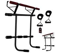 OcioDual sBarra per Trazioni con Stazione Dip e Cinghie di Sospensione, Barra per Trazioni da Porta Maniglie Elastiche e Antiscivolo in Schiuma, Pull Up Bar Door, Dips