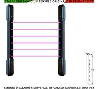 Sbarramento Allarme 6 Multif. Infrarosso Rileva Intruso Est.50 Int.100MT H112 Cm