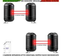 Sbarramento Infrarossi Attivi 2 Pezzi Antifurto 100/200 MT Estern/Intern Allarme