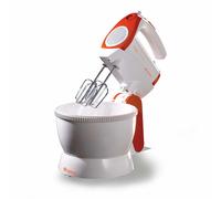 Ariete 1565 Mixy Professional - Sbattitore elettrico con ciotola rotante - 5 velocità - 2 set di fruste in Acciaio Inox - 2,4 L - 300 Watt - Arancione