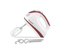BEPER P102SBA101 Sbattitore elettrico 300W, Frusta elettrica con 2 fruste, 2 torciglioni, 5 velocità e funzione turbo, Impugnatura ergonomica, Bianco/Rosso