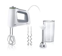 SBATTITORE BRAUN HM 5107750 Watt9, Potenza massima 750 W, Recipiente da Mix- und Messbecher 600 ml, Livelli di potenza 9 velocità, Numero di lame 2, Grigio, Bianco