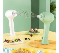 Sbattitore elettrico compatto senza fili con frusta automatica per uova e mixer crema, design ergonomico, prese d'aria di dissipazione del calore e rimozione della frusta con un pulsante (verde chiaro
