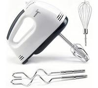 Sbattitore elettrico manuale, 7 livelli, include 2 fruste, 2 ganci per impastare in acciaio inox, 1 frusta, adatto per lavastoviglie