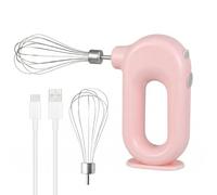 Sbattitore elettrico manuale wireless: mini sbattitore manuale con 4 livelli e 2 fruste, sbattitore elettrico ricaricabile tramite USB, frusta per uova per cottura al forno, crema, torte, budini e