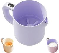 Sbattitore manuale elettrico per uova, 2 in 1, frusta e filtro per uova, latte in polvere e pastelle, utensile da cucina ricaricabile senza fili, con grande capacità da 1 l, colore: beige (viola)