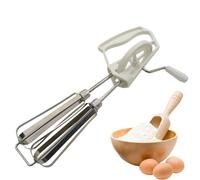 Sbattitore manuale - Sbattitore manuale in acciaio da 30 cm, frusta per uova a manovella, doppie testine di miscelazione, presa comoda | Carrello da cucina multifunzionale lavabile in